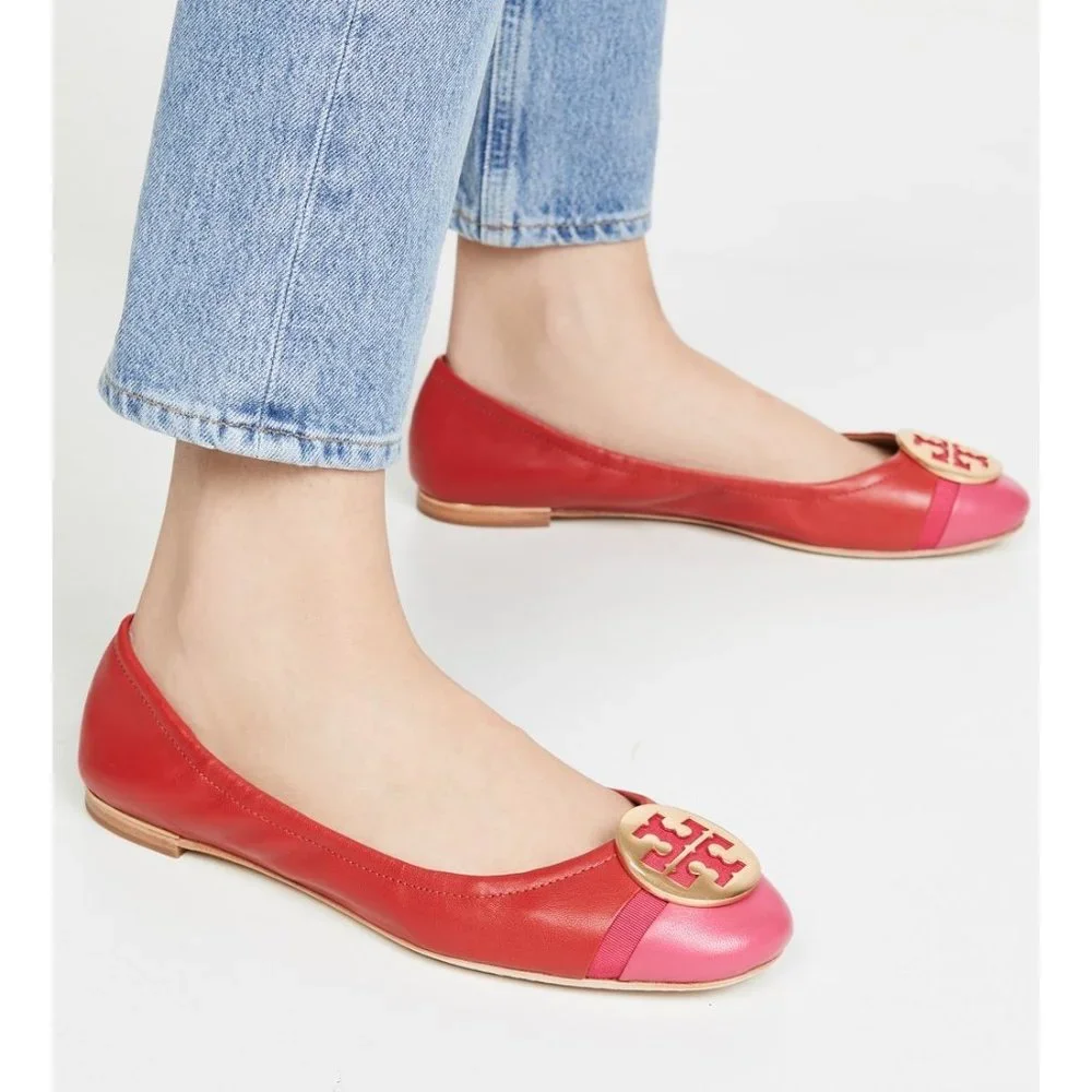 💗 NEW Tory Burch Minnie Cap-Toe Ballet Flat size 10